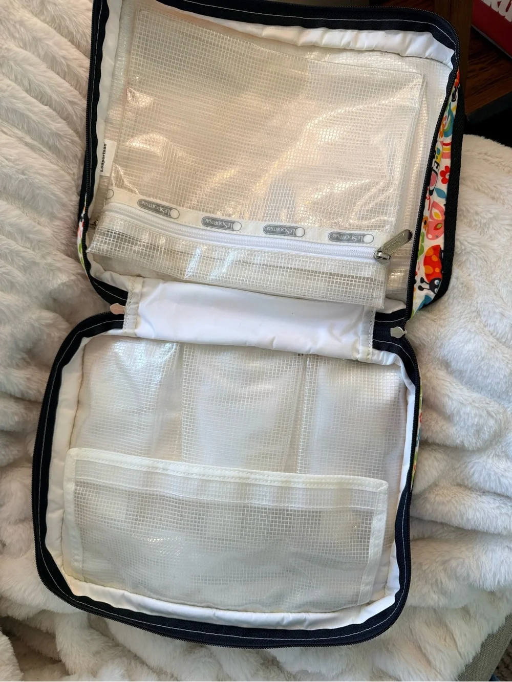 LeSportsac Travel Organizer Bag with Colorful Bug & Flower Print